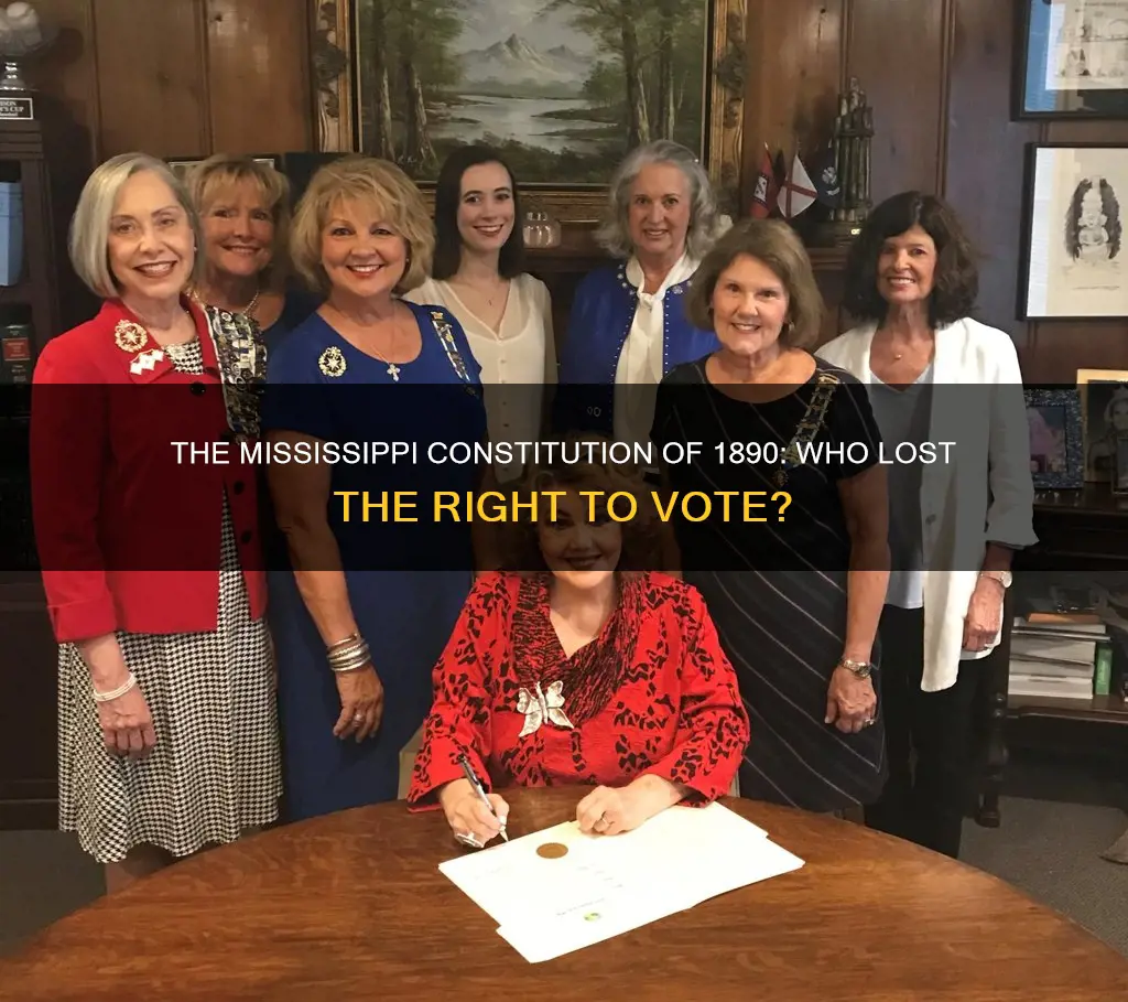 whom did the mississippi constitution of 1890 disenfranchise