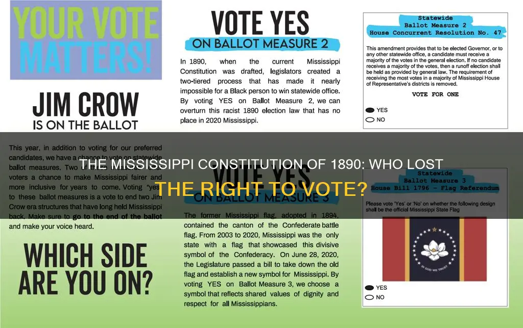 whom did the mississippi constitution of 1890 disfranchise