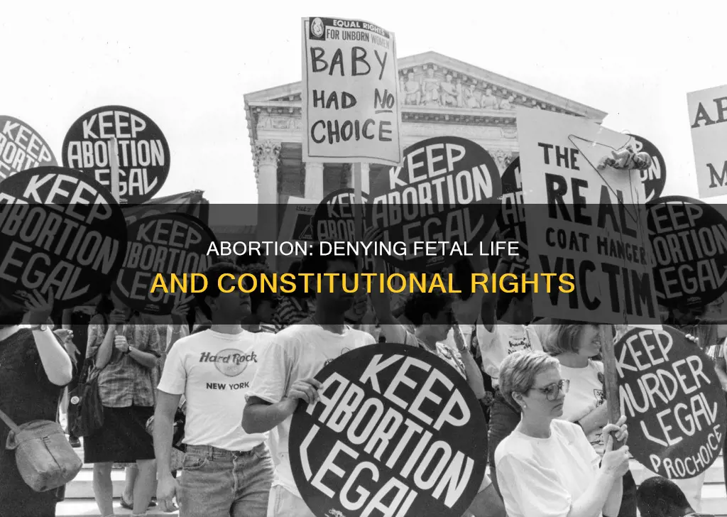 why abortion denies the fetus life by the constitution
