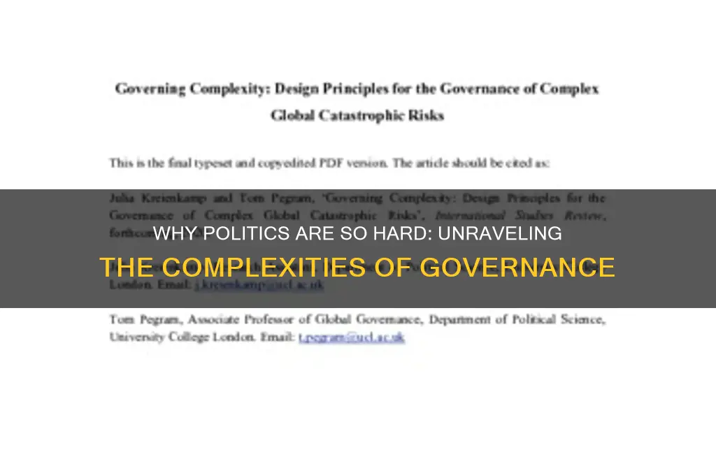 why are politics so hard