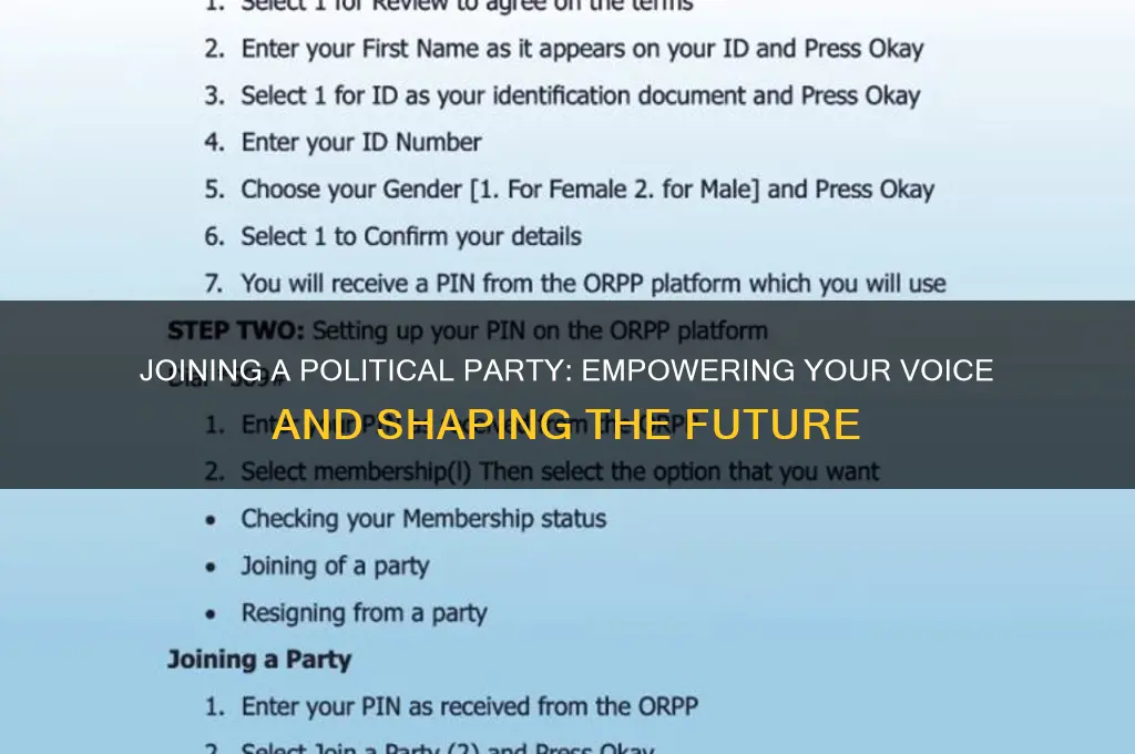 why become a member of a political party