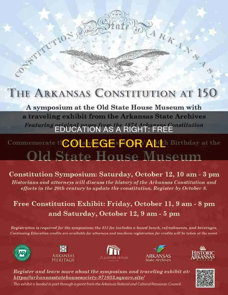 why college education should be free according to the constitution