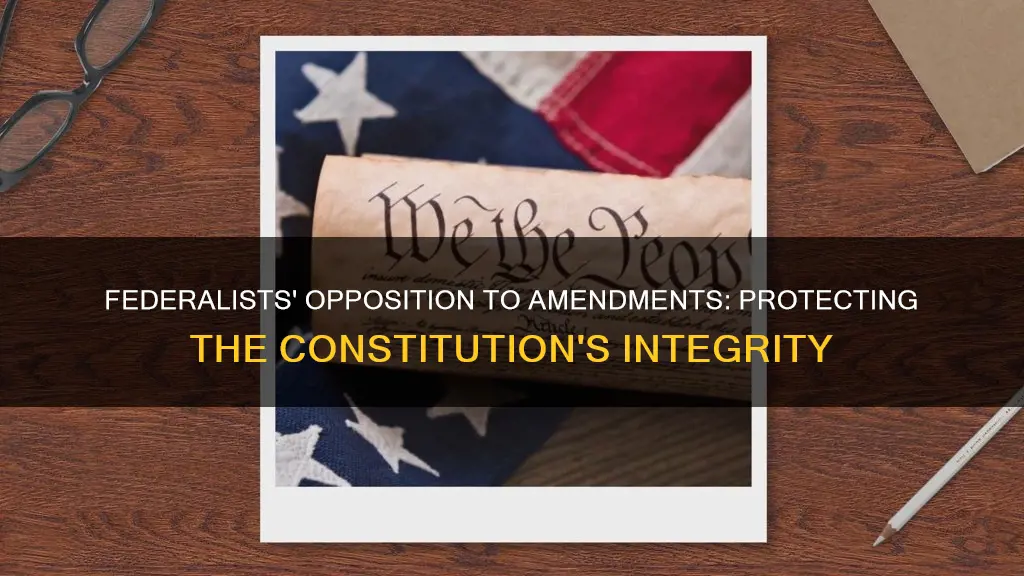 why did federalists oppose prior amendments to the constitution