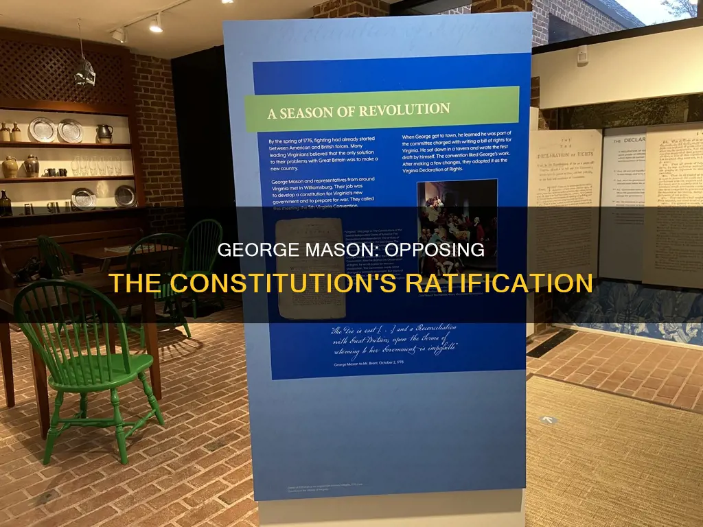 why did george mason opposed the ratification of the constitution