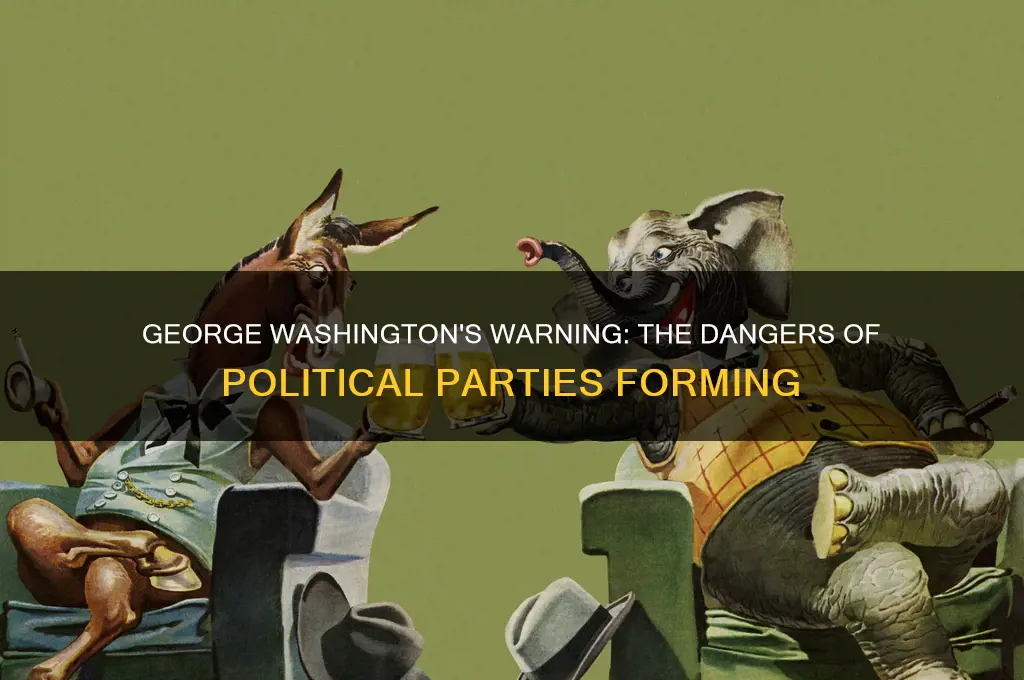 why did gerog washington not want political parties to forn