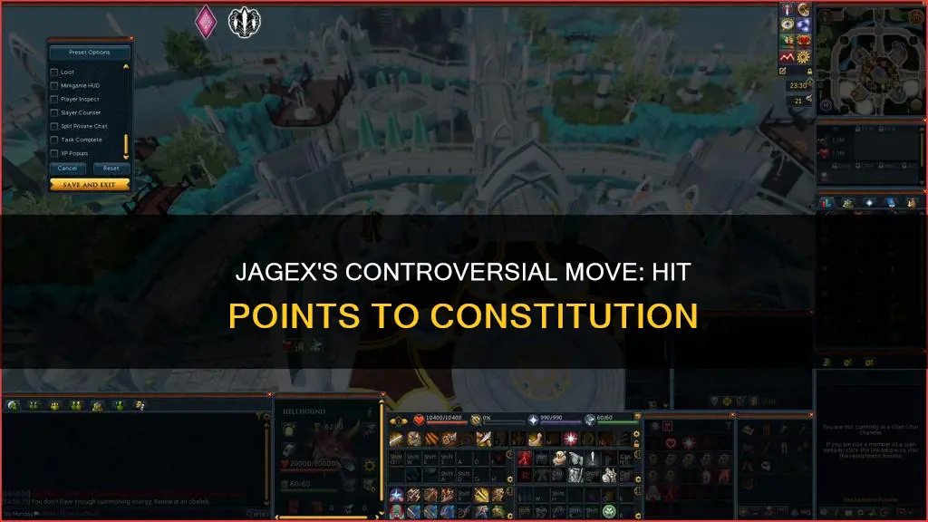 why did jagex remove hit points to constitution