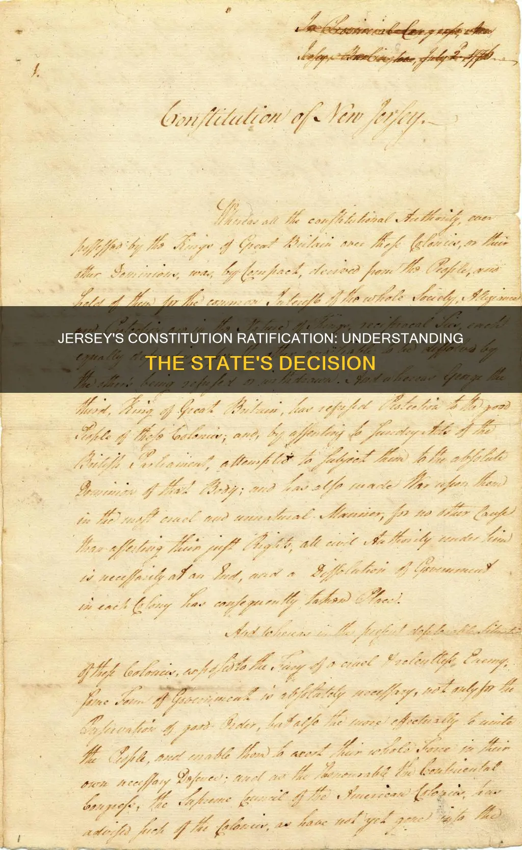 why did new jersey ratify the constitution