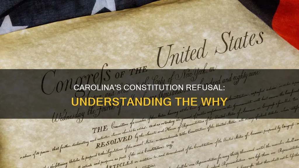 why did north carolina refused to ratify the constitution