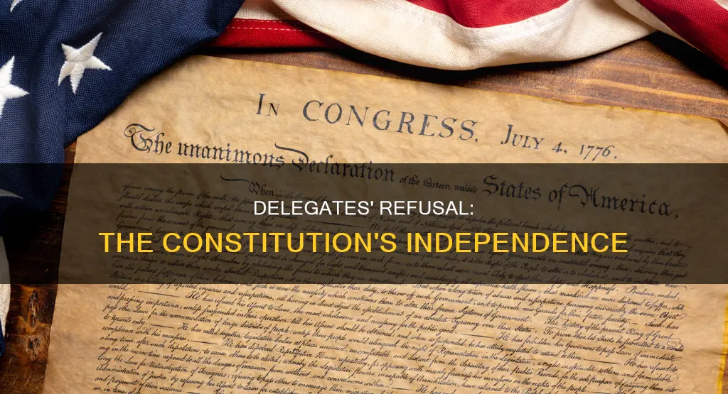 why did some delegates refuse the constitution of independence