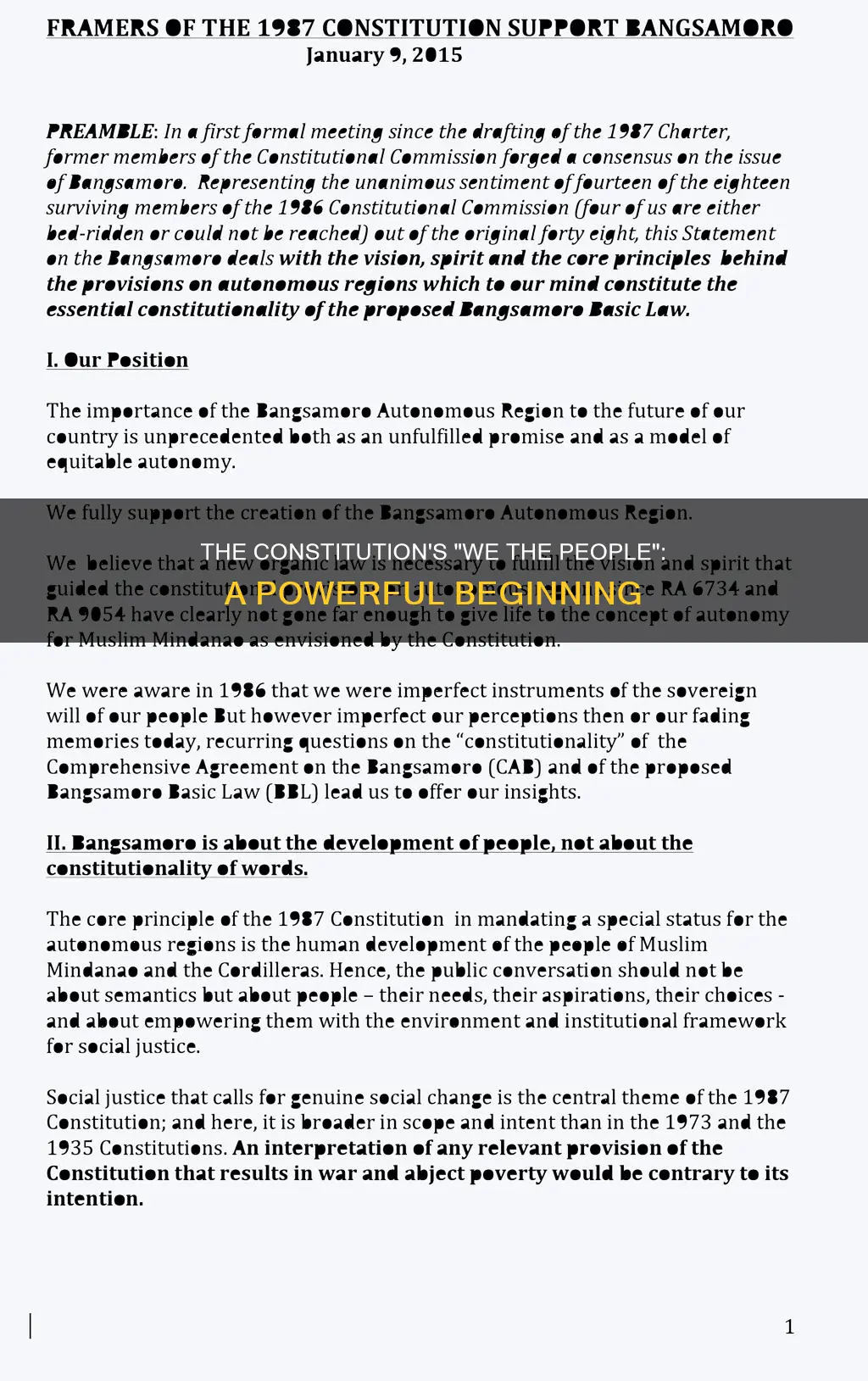 why did the constitution start with we the people