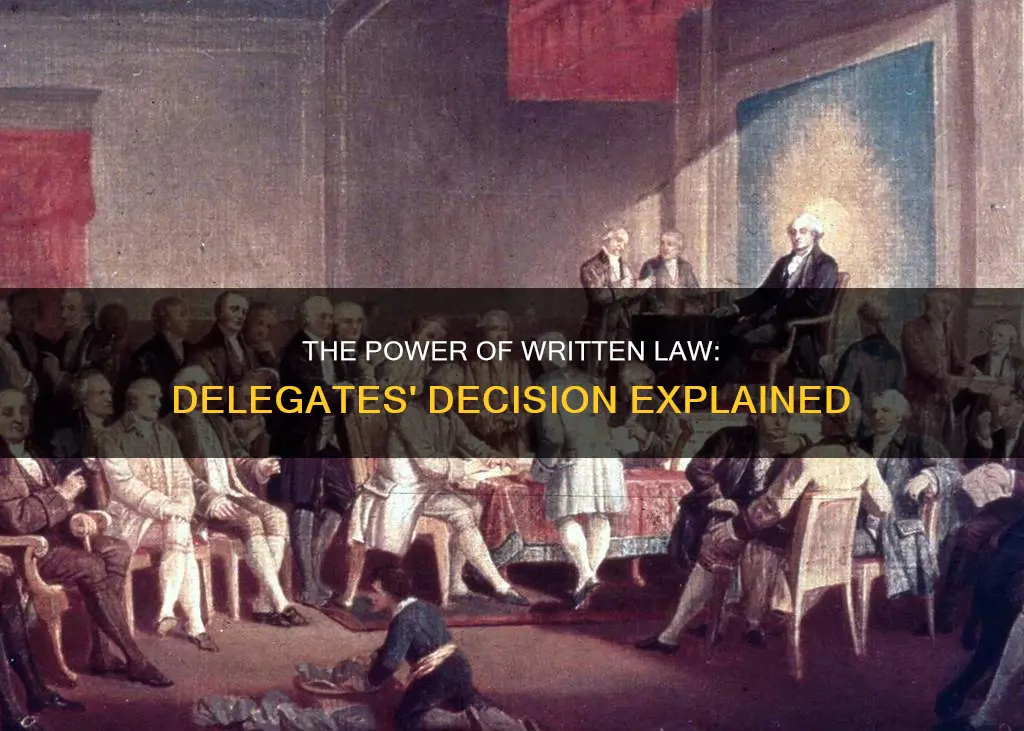 why did the delegates decide on a written constitution