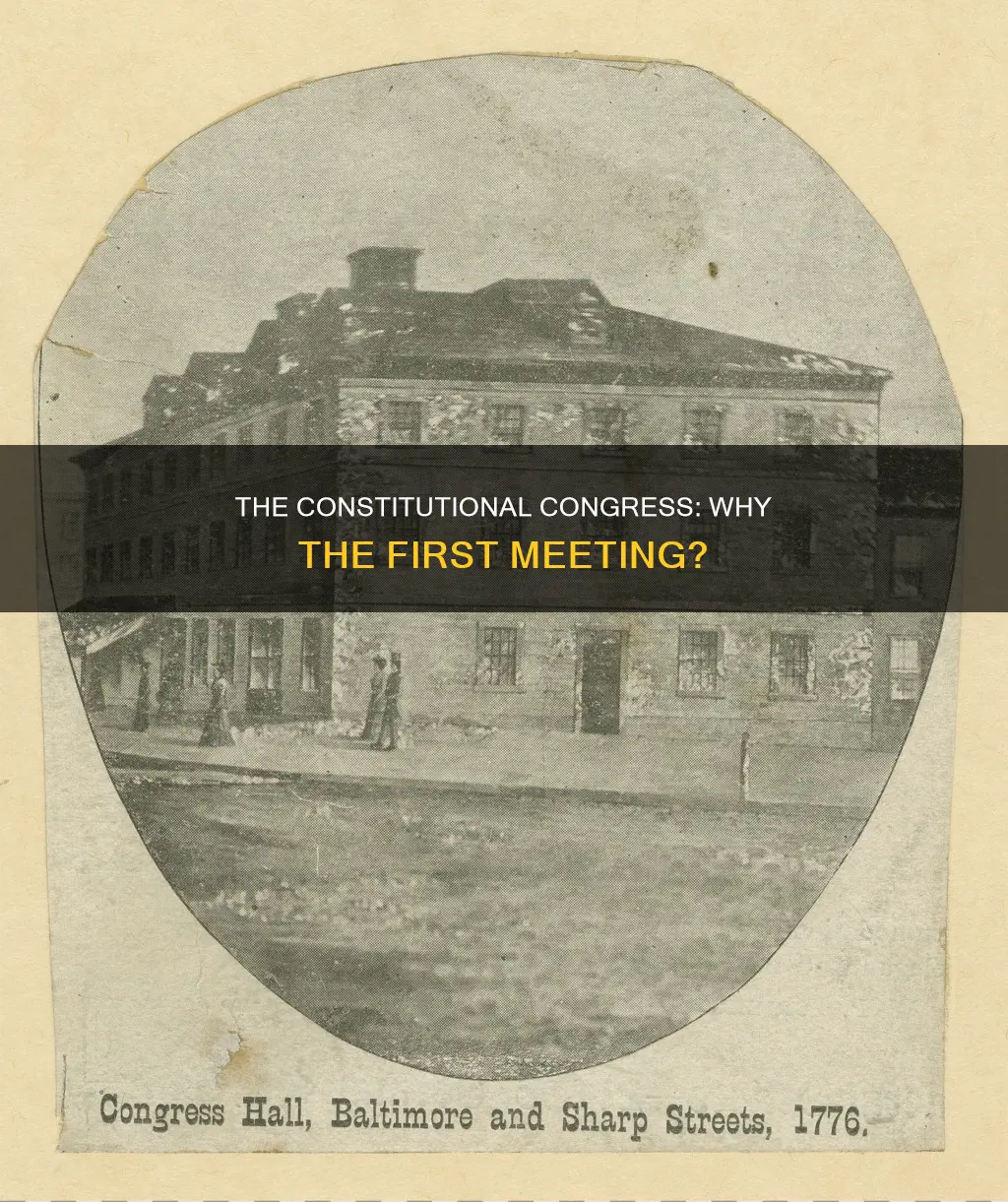 why did the first constitutional congress meet