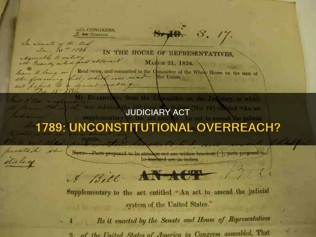 why did the judiciary act of 1789 violate the constitution
