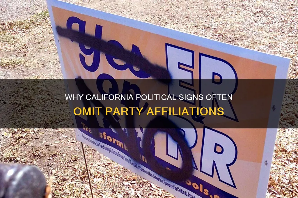 why do ca political signs dont show party
