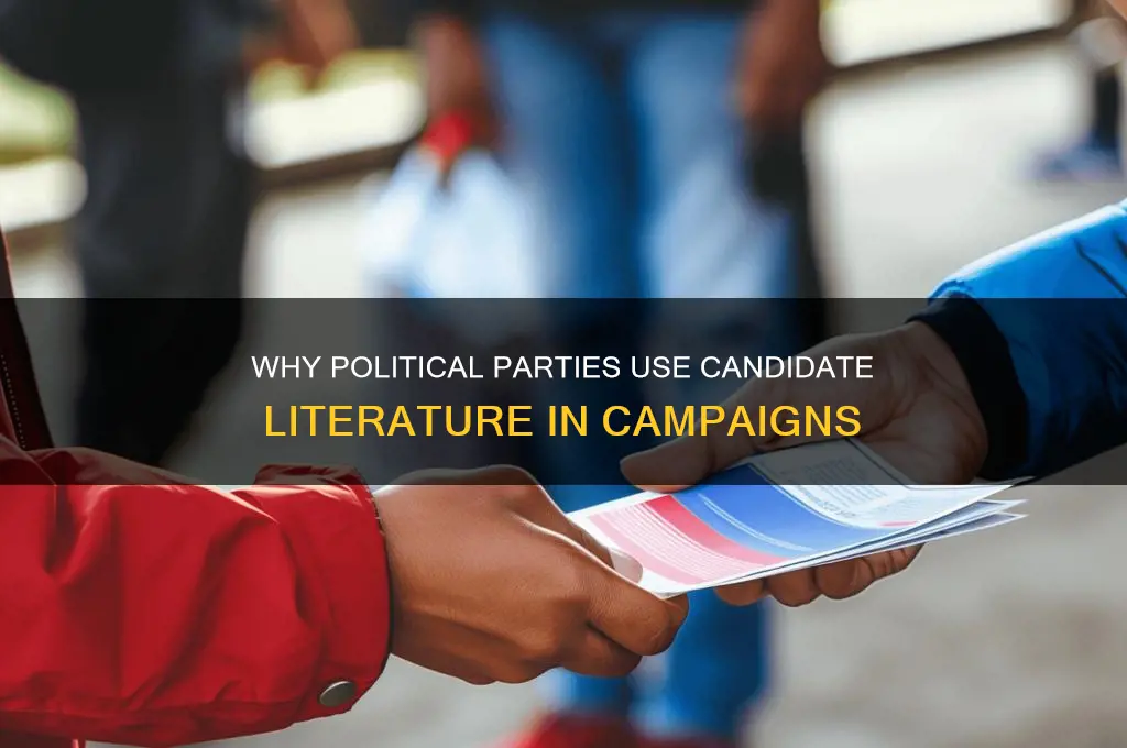 why do political parties distribute literature about their candidates
