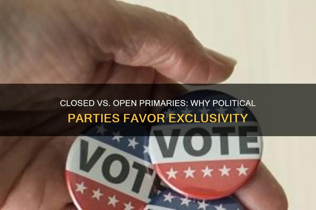 why do political parties prefer closed primaries to open primaries