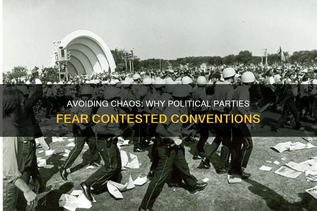 why do political parties try to avoid contested conventions
