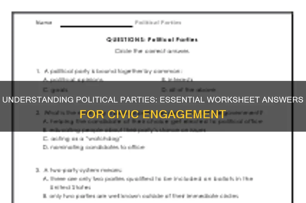 why do we need political parties worksheet answers