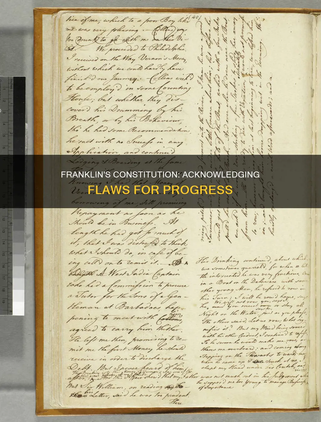 why does franklin acknowledge the faults of the constitution