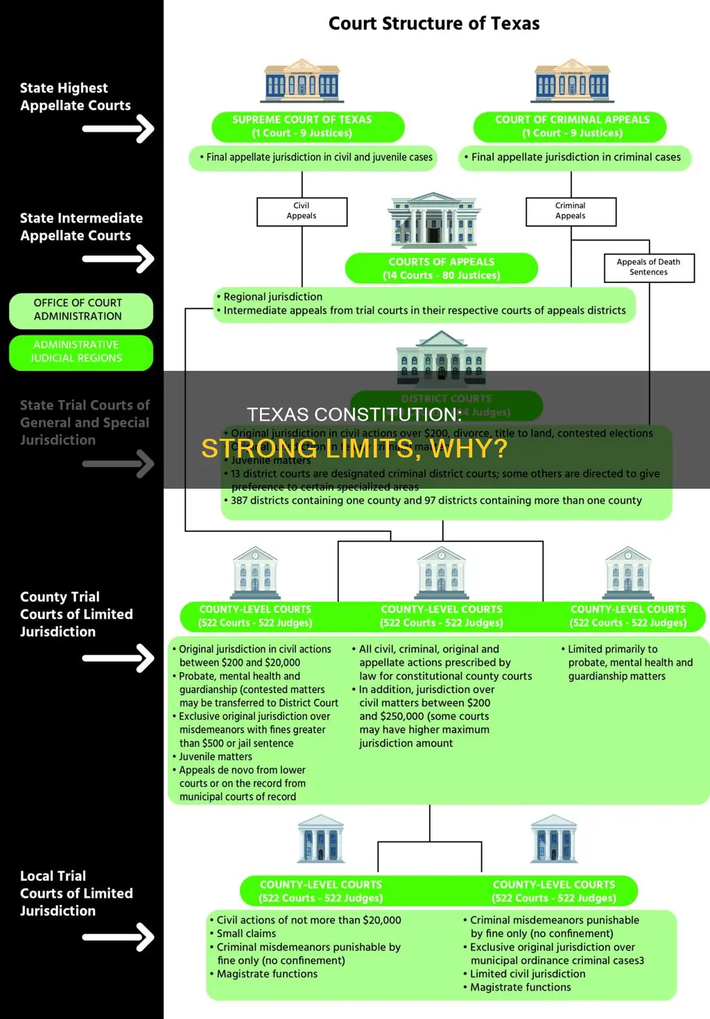 why does the texas constitution have a strong limit