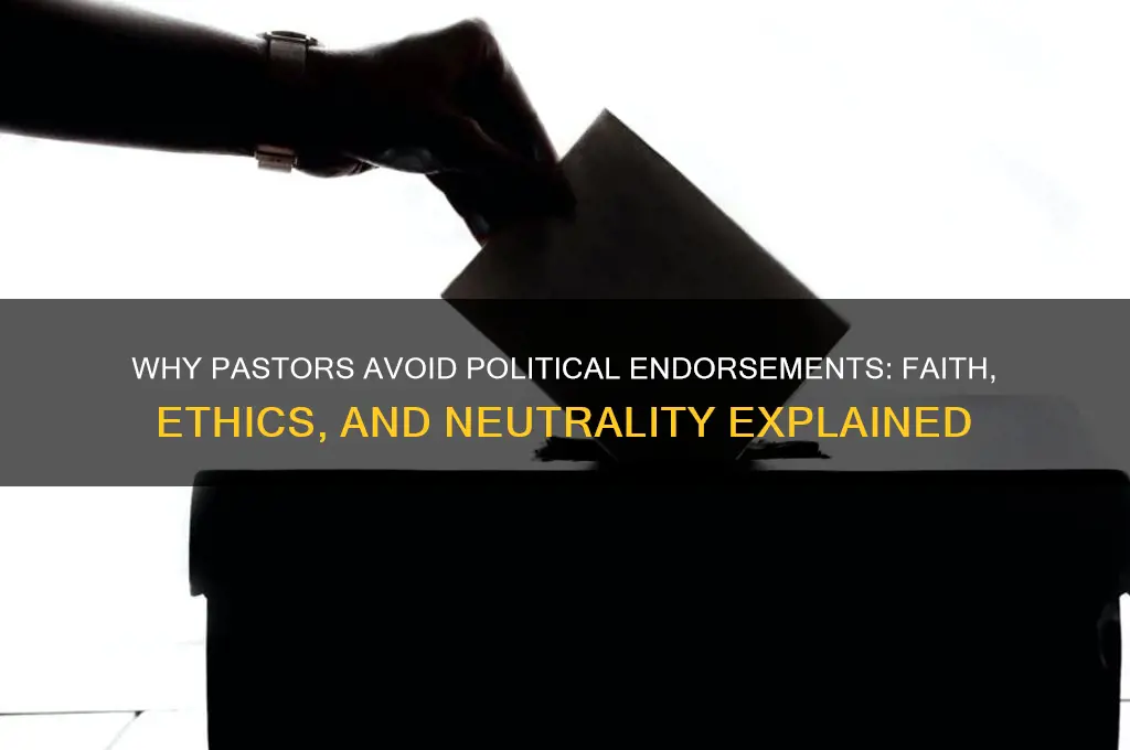 why dont pastors endorse political
