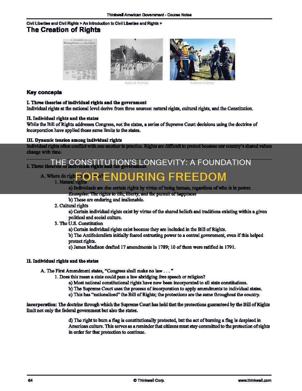 why has the constitution endured since its ratification in 1788