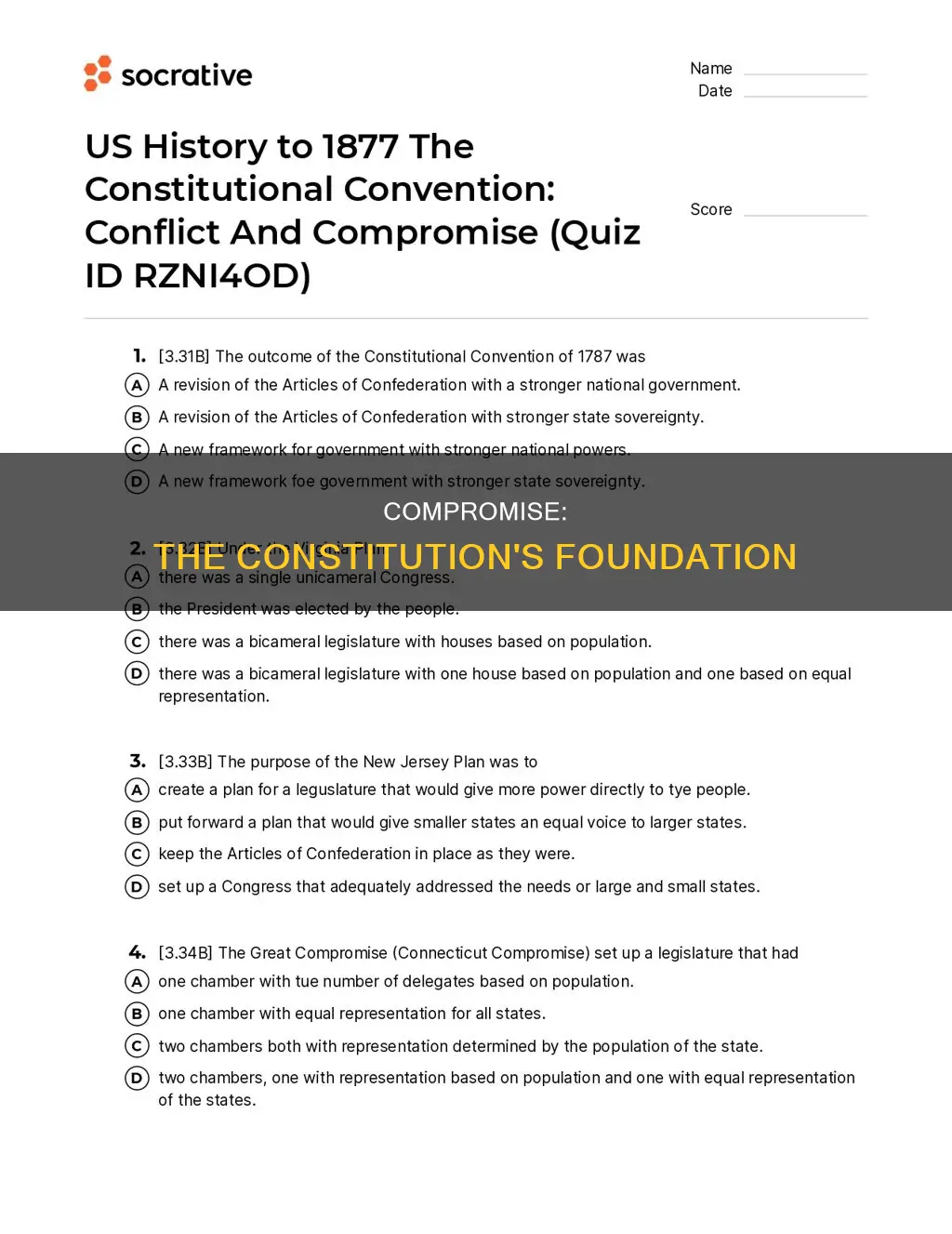 why is the constitution a document of compromis