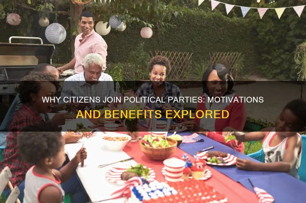 why might a citizen join a political party course hero