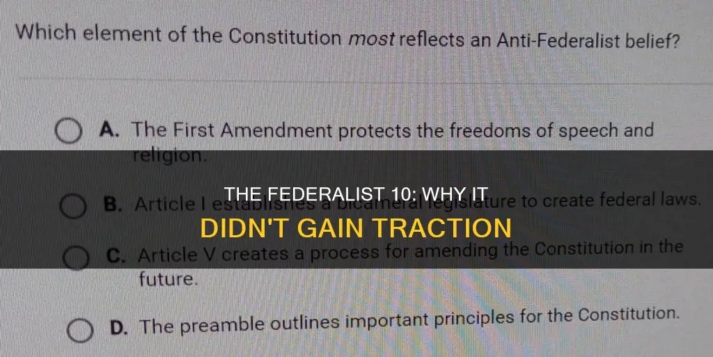 why people dont supported the constitution federalist 10