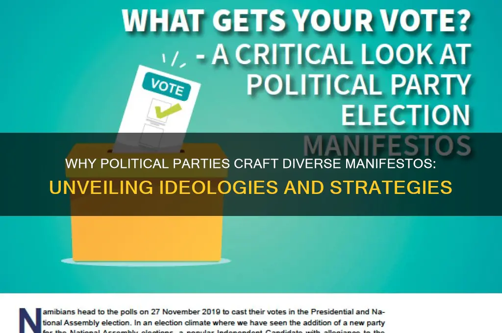 why political parties have various manifestos