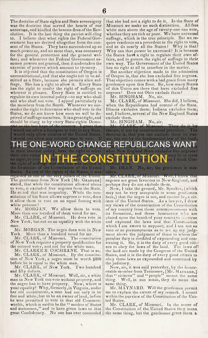 why republicans want to redefine one word in the constitution