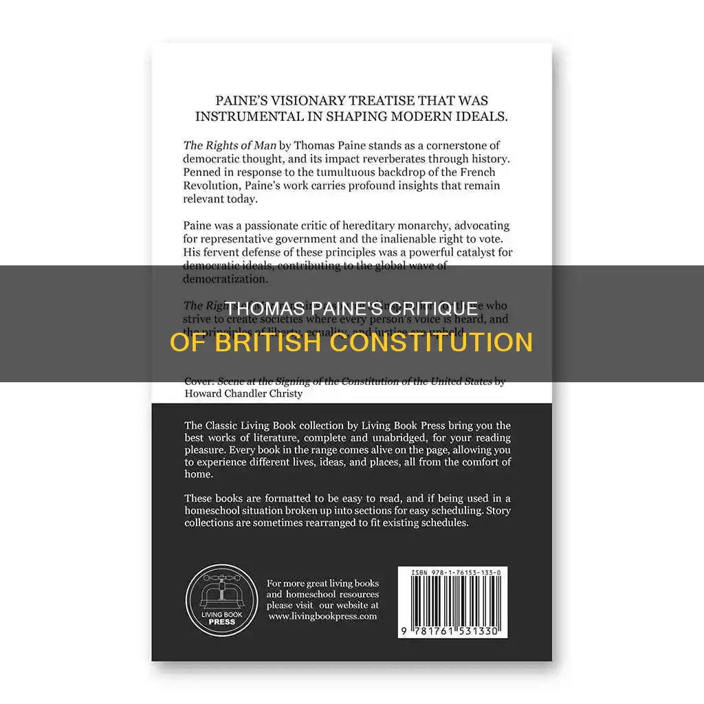 why thomas paine did not like the british constitution
