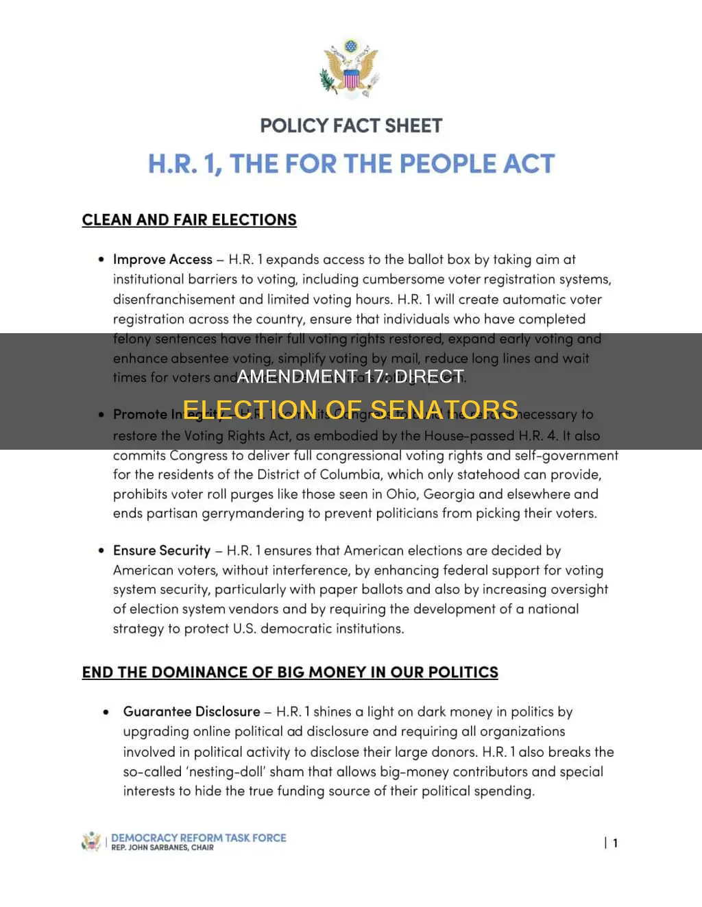 why was the 17 amendment added to the constitution