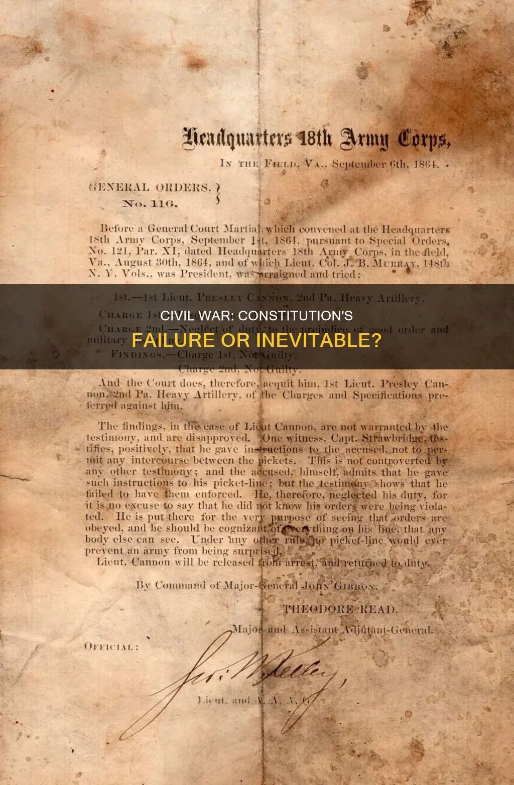 why was the constitution unable to prevent a civil war