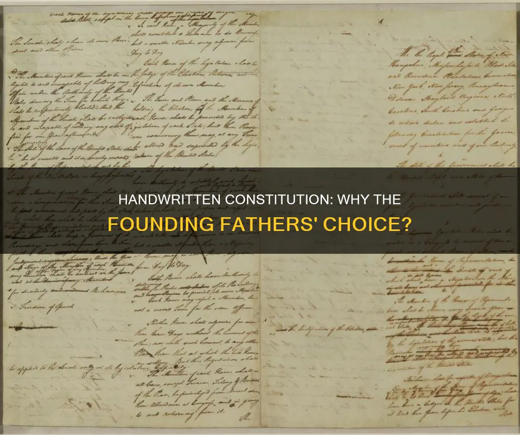why was the constitution written by hand