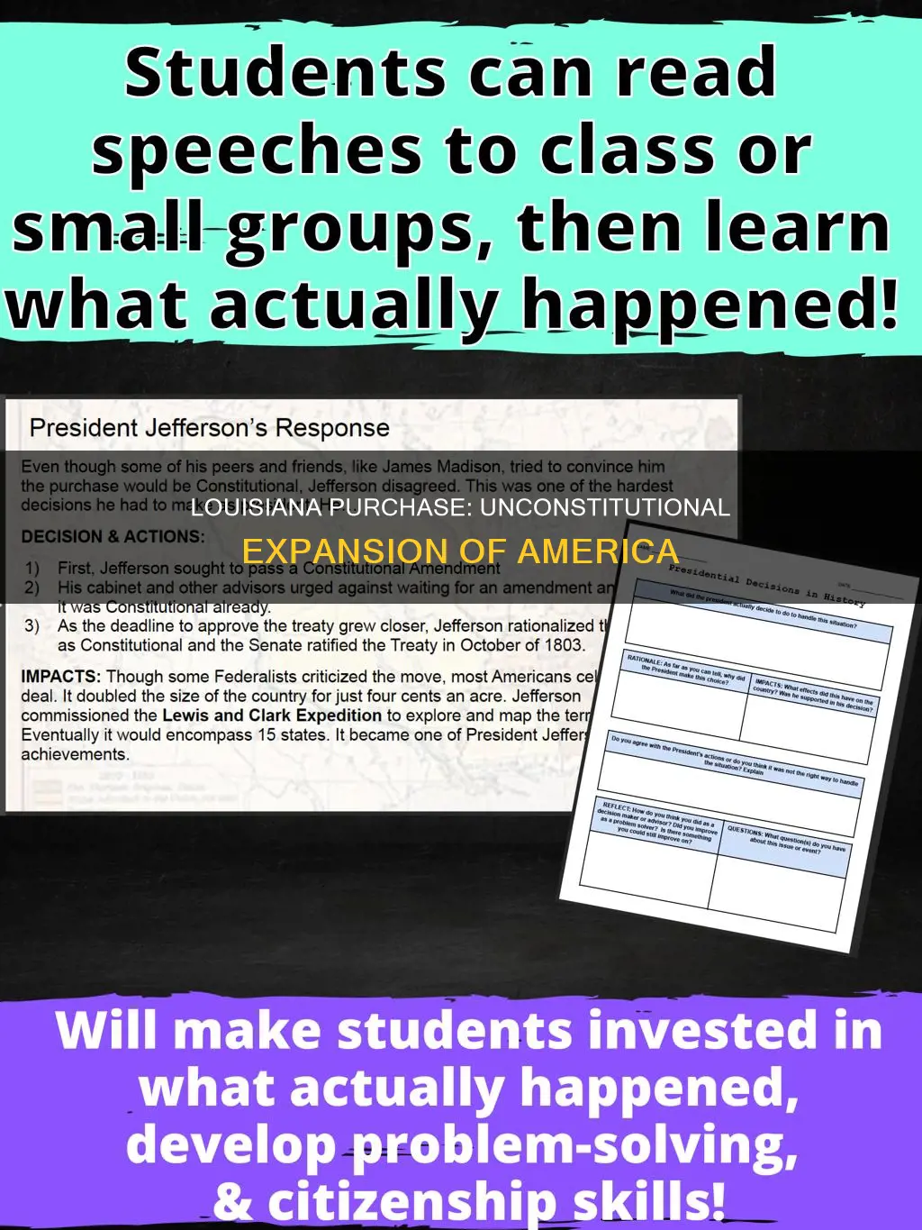 why was the lousiana purchase against the constitution