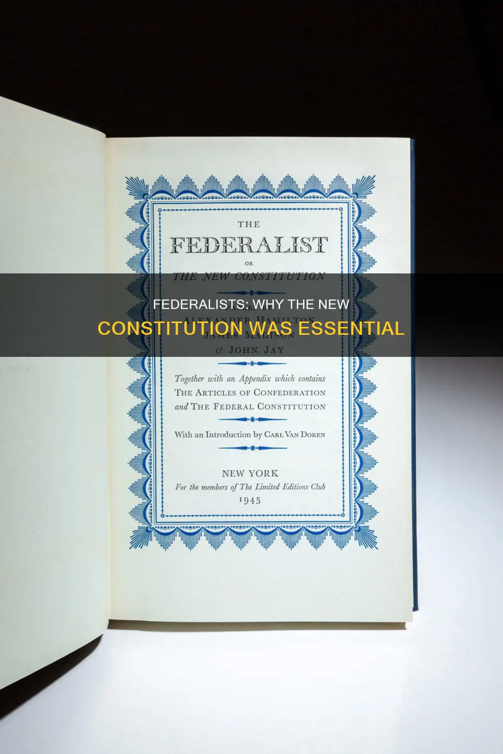 why were federalist i favor of the new constitution