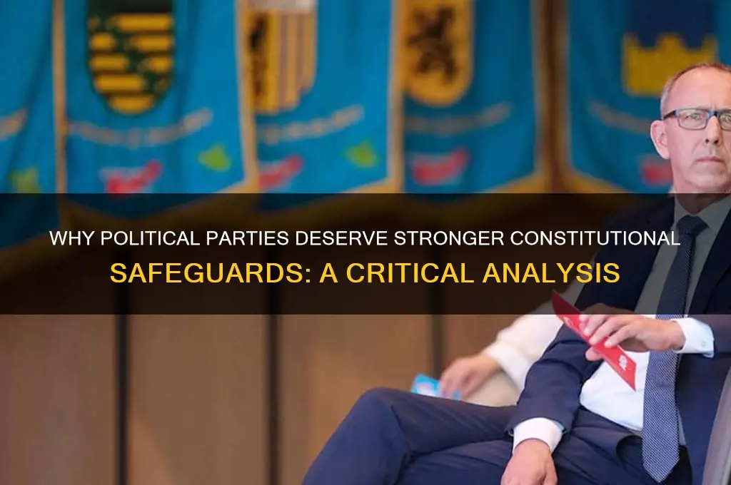 why would someone say political parties need more constitutional protection