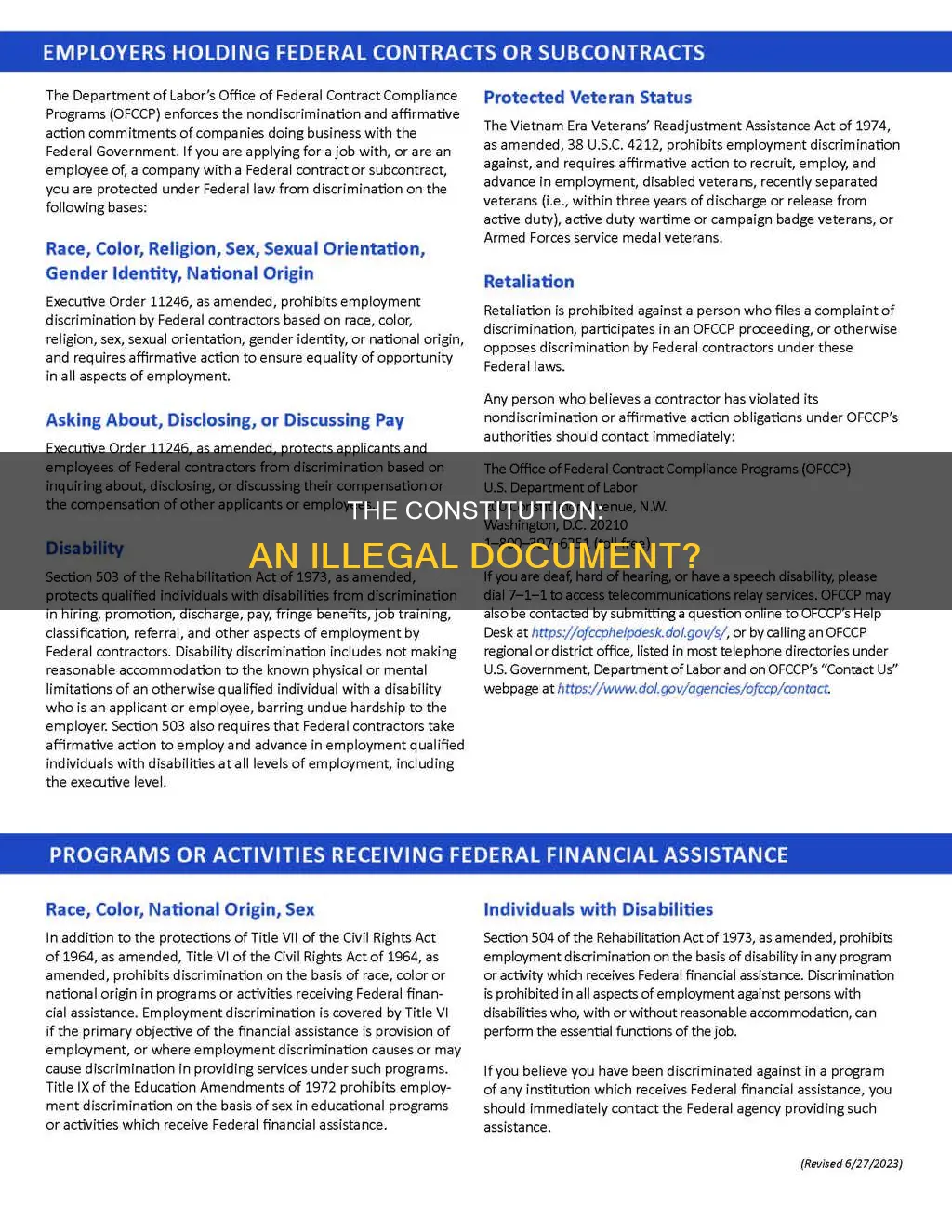 why would the constitution be called an illegal document